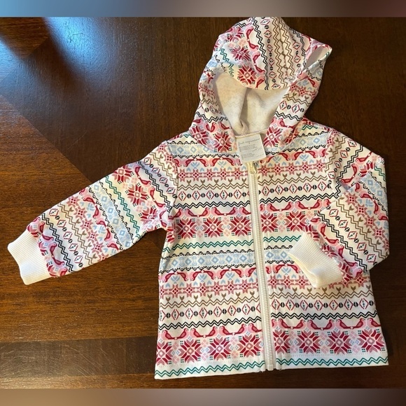 First Impressions | pink norweigan zip up hoodie | baby girl 3-6 mo - Picture 1 of 5